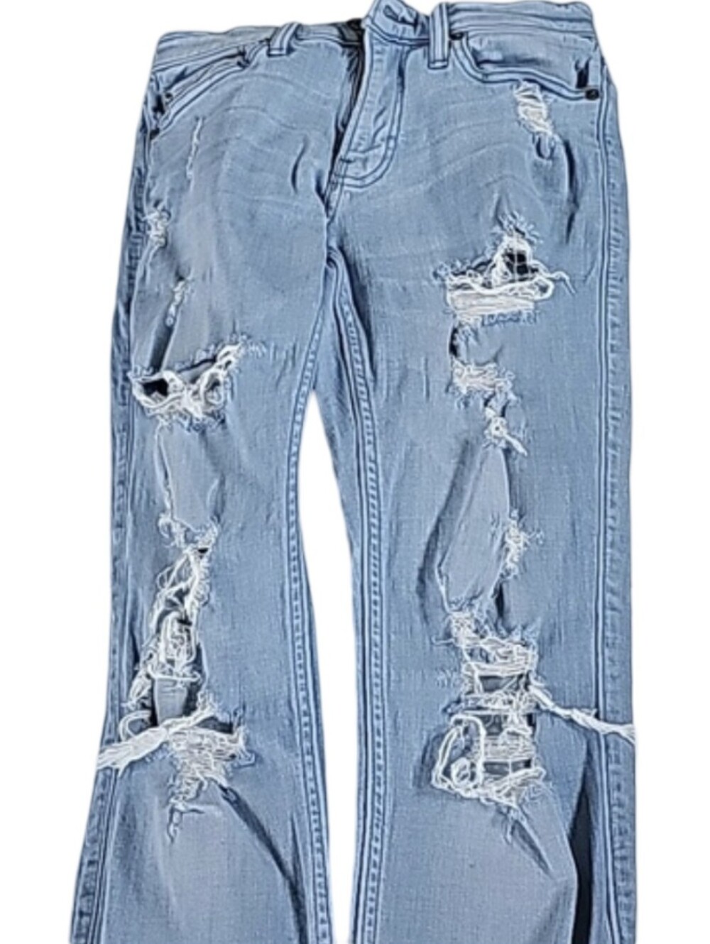 HOLLISTER | Men’s Advanced Stretch Skinny Ripped Jeans Light Wash Distressed - Picture 6 of 11